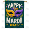 America Forever Festive Mardi Gras House Flag