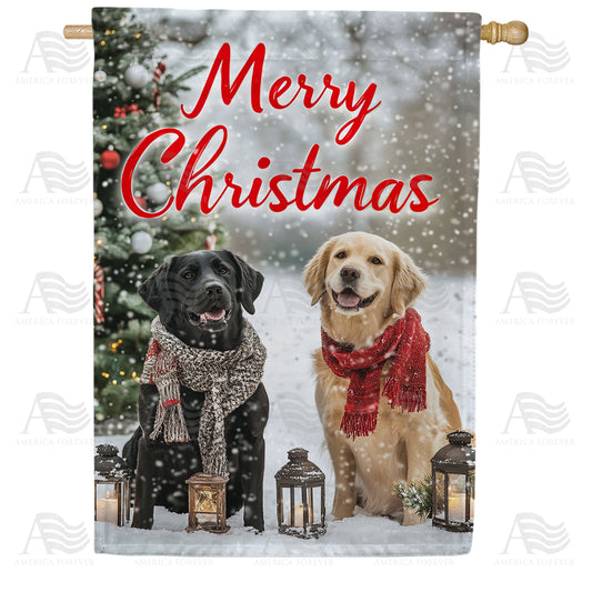 Evergreen Patterned Christmas Truck Applique Garden Flag
