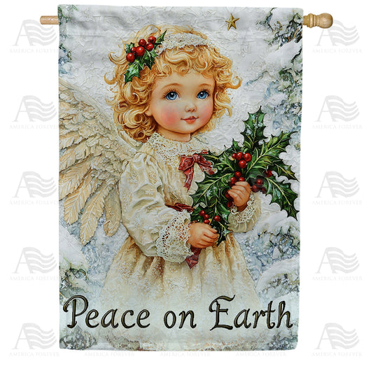 America Forever Christmas Angel Peace On Earth House Flag