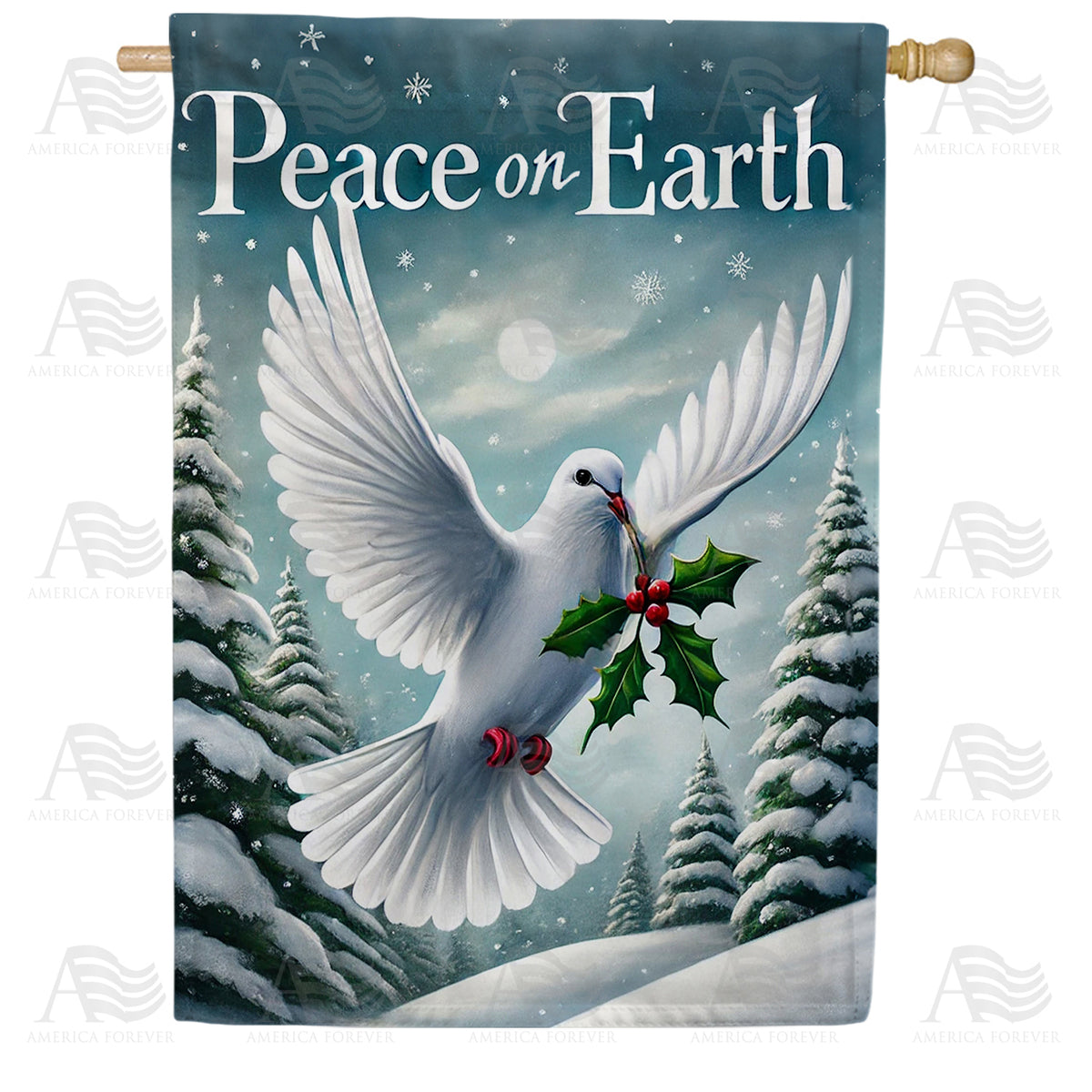 America Forever Peace Dove Christmas House Flag