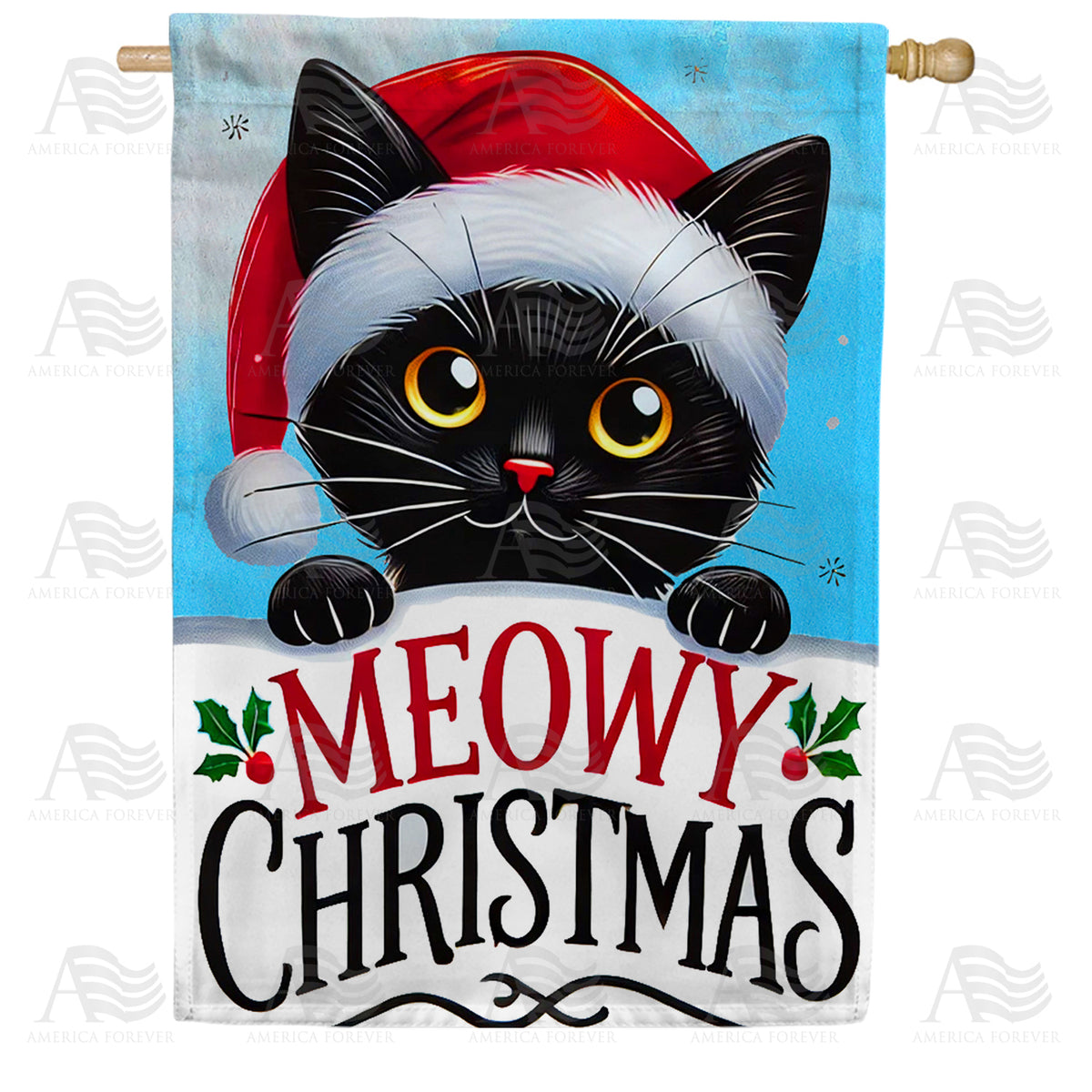 Evergreen Merry and Bright Cardinal House Flag
