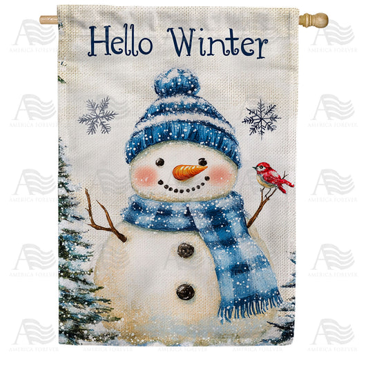 America Forever Cardinal Winter Friend House Flag