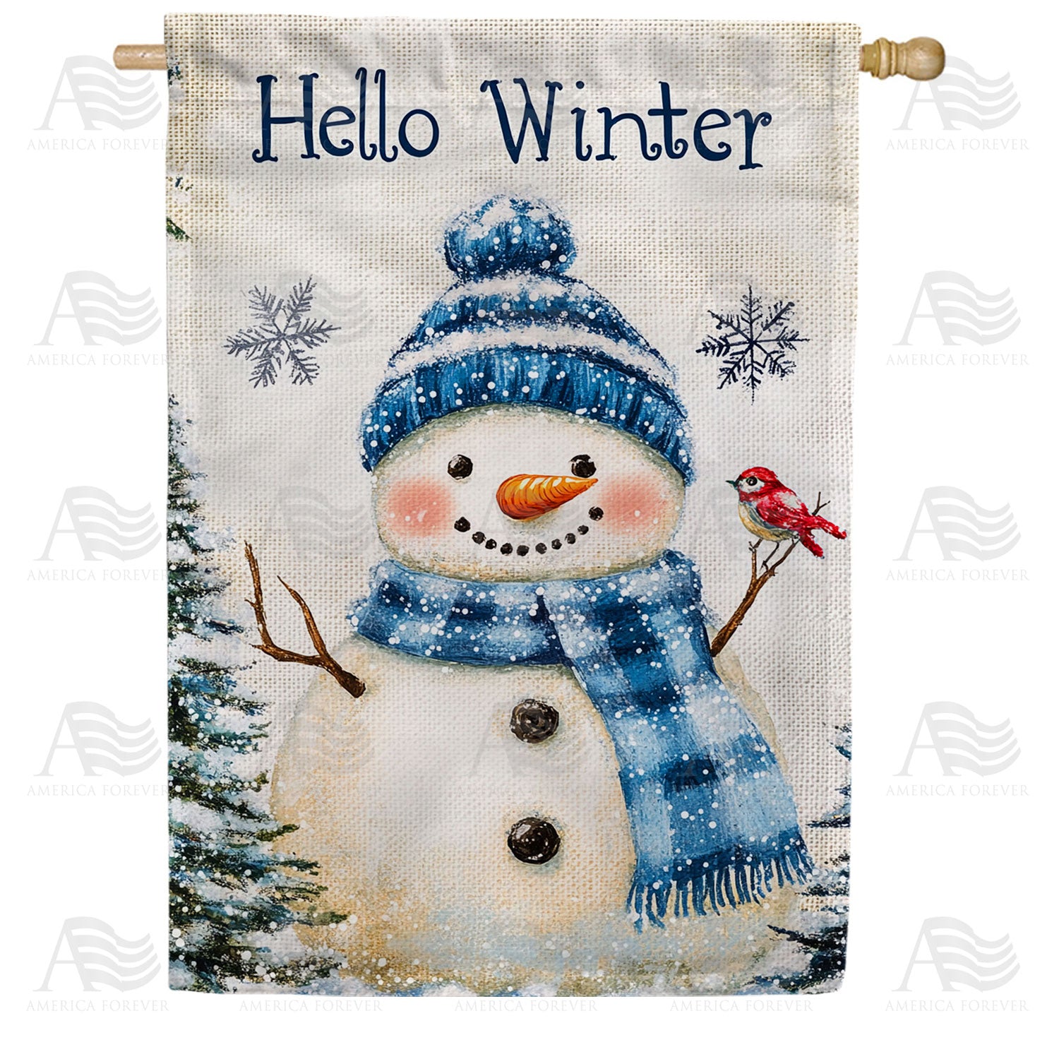 Cardinal Winter Friend Double Sided House Flag 28 x 40