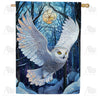America Forever Winter Owl Flight House Flag