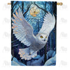 America Forever Winter Owl Flight House Flag
