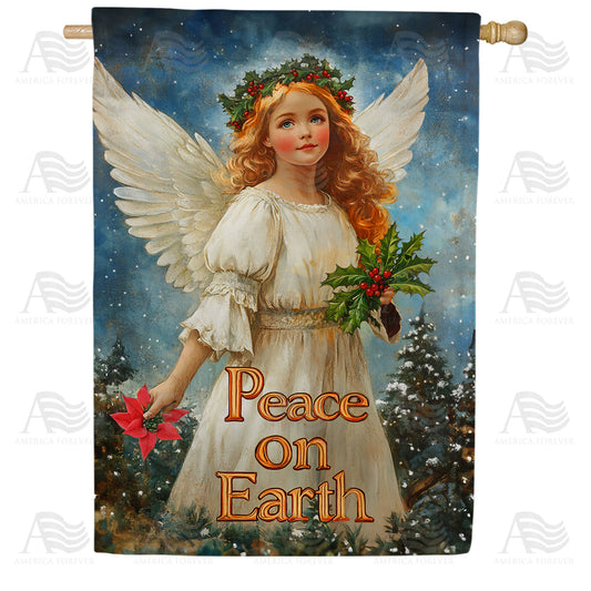 America Forever Christmas Angel Peace House Flag