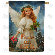 Christmas Angel Peace House Flag