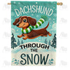 America Forever Dachshund Through The Snow House Flag