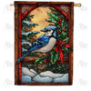 America Forever Winter Blue Jay Christmas House Flag