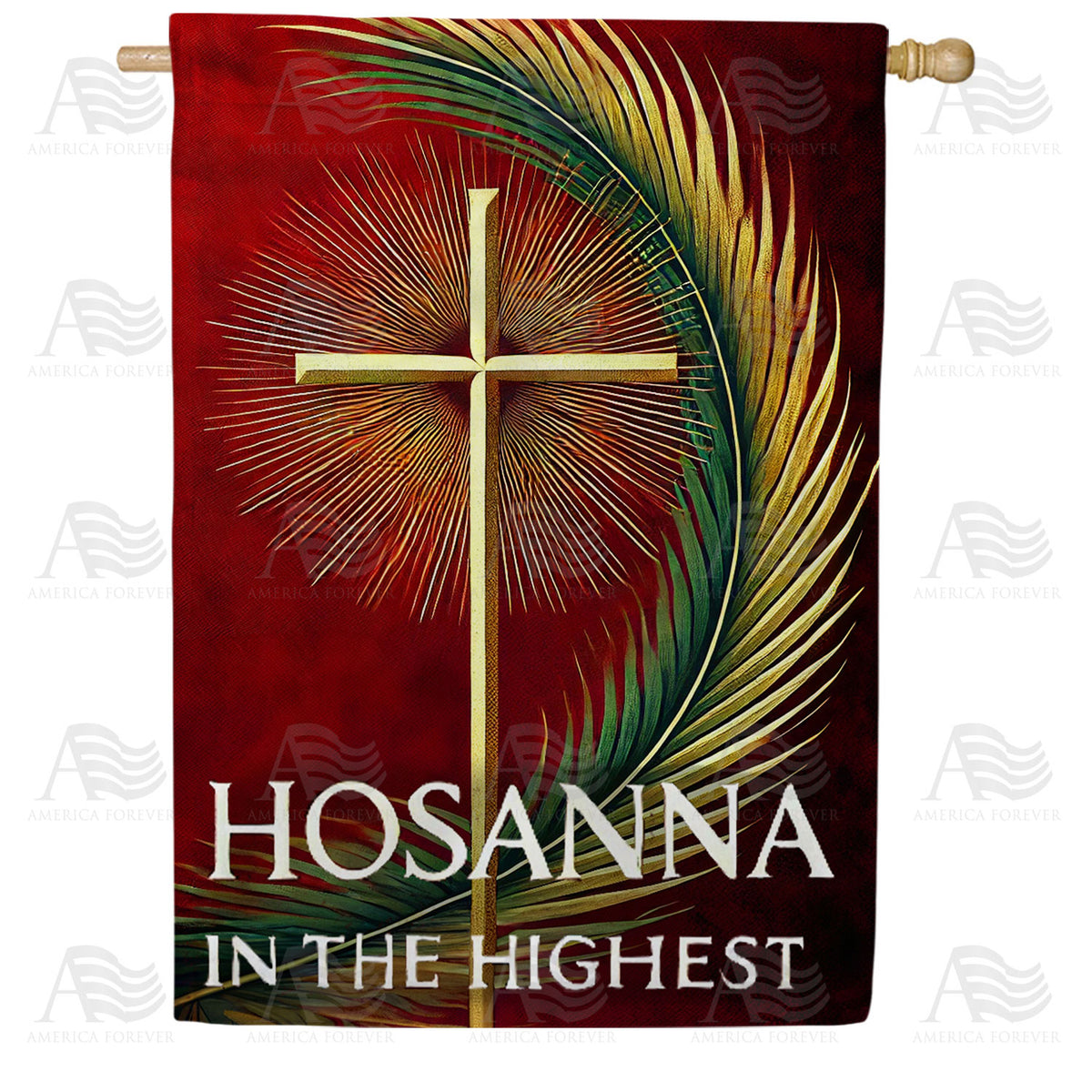 America Forever Hosanna Cross Palm Sunday House Flag