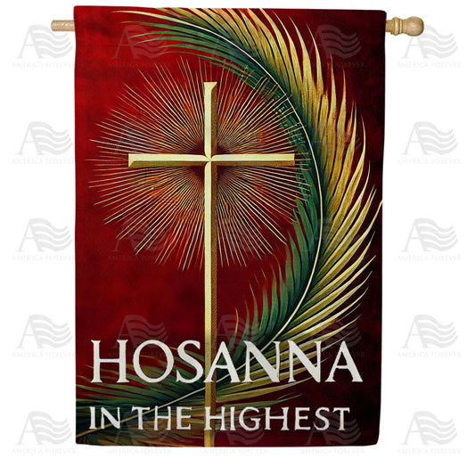 America Forever Hosanna Cross Palm Sunday House Flag