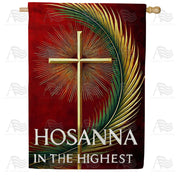 Hosanna Cross Palm Sunday House Flag
