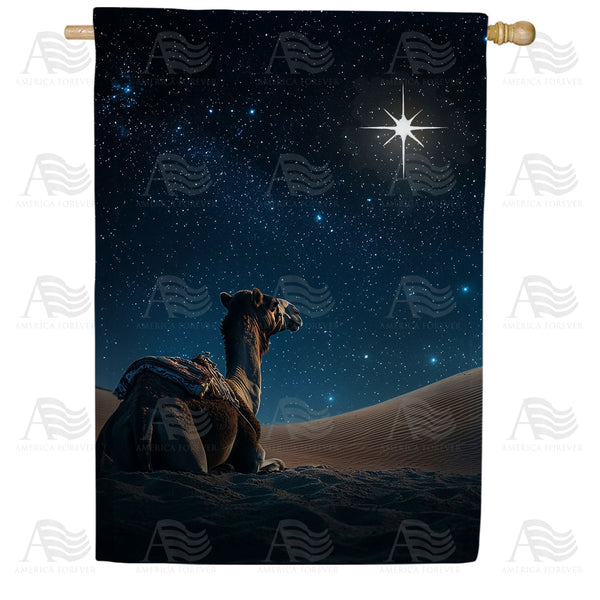 Camel Under Star Christmas House Flag - Double Sided - 28" x 40"