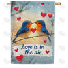 America Forever Bluebirds in Love Valentine House Flag