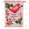 America Forever Happy Valentine's Love Rose Envelope House Flag