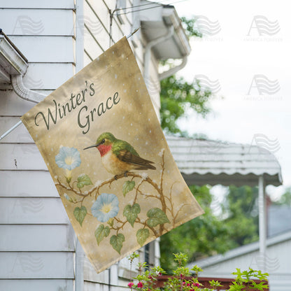 America Forever Winter's Grace Hummingbird House Flag