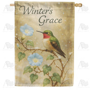 America Forever Winter's Grace Hummingbird House Flag