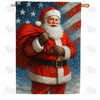 Patriotic Santa Claus House Flag