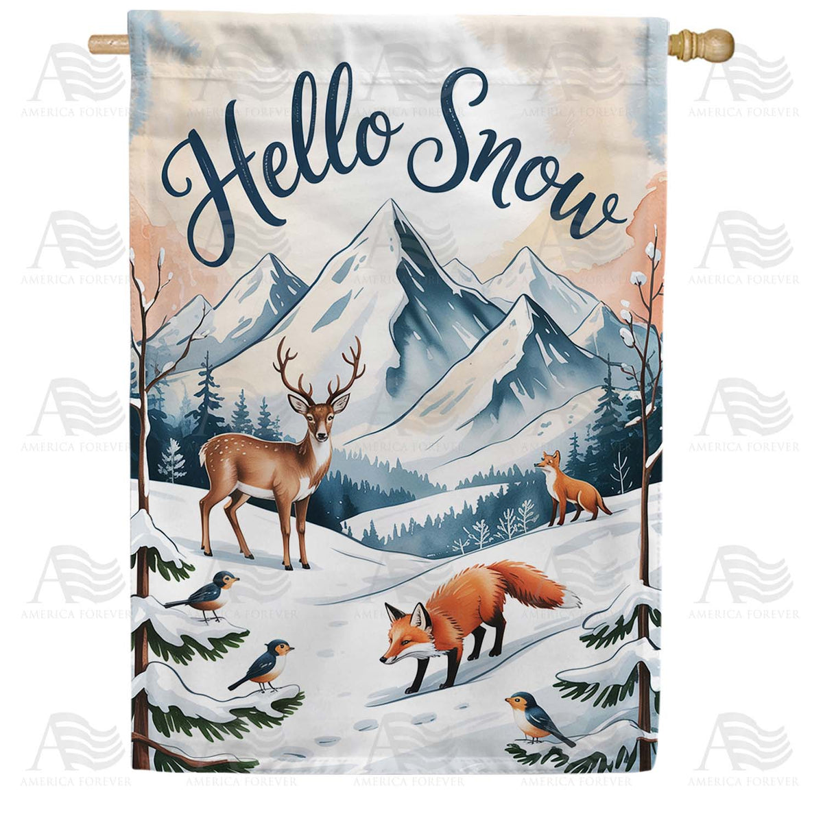 Winter Wildlife House Flag