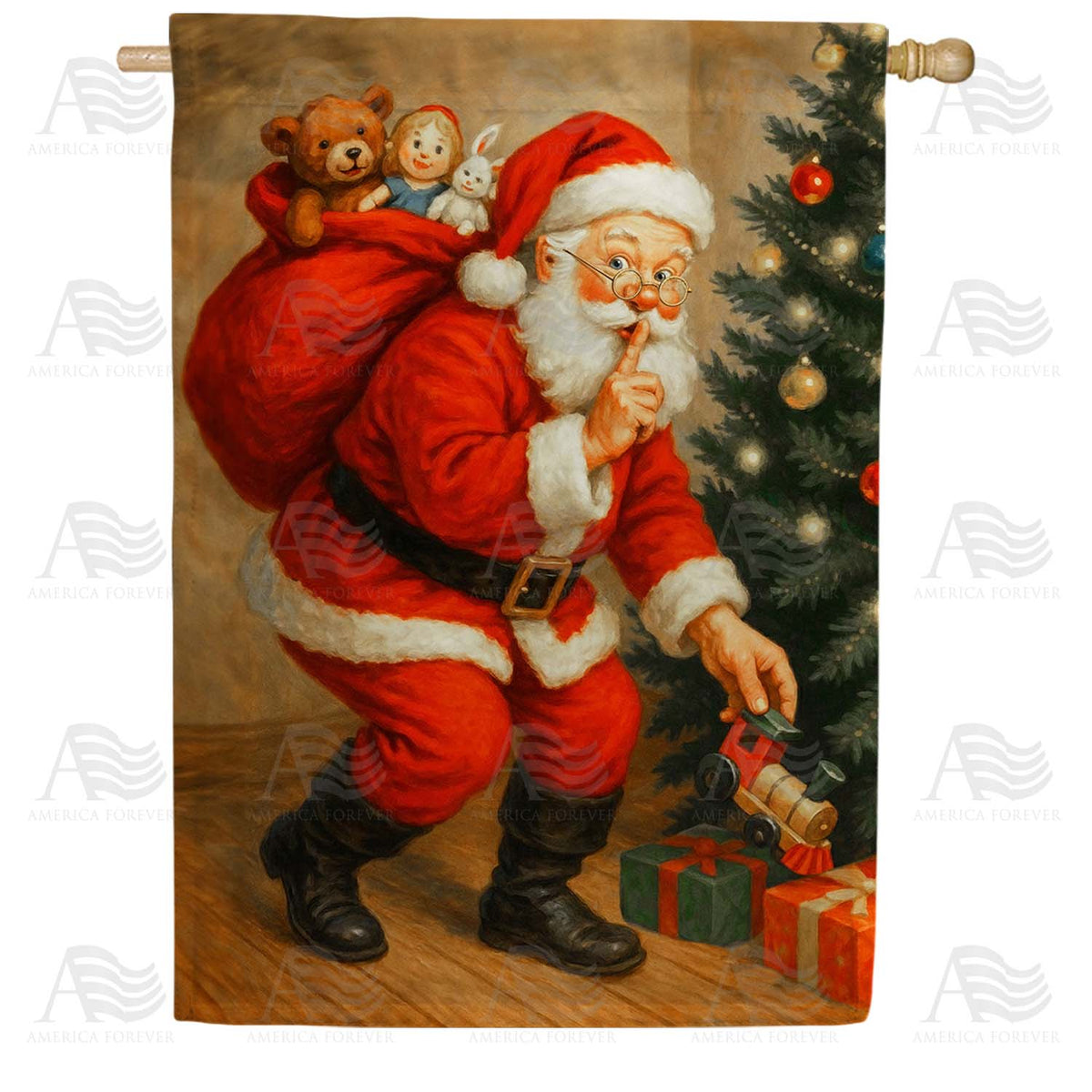 Santa Claus Christmas Holiday House Flag