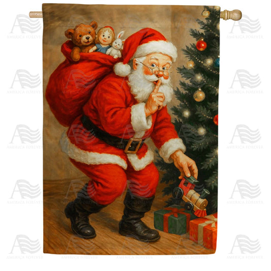 Santa Claus Christmas Holiday House Flag