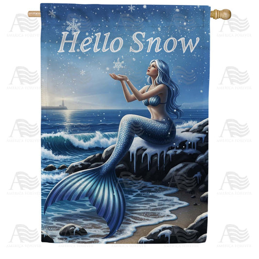 Snow Mermaid House Flag