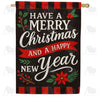 Merry Christmas Happy New Year House Flag