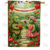 Happy Valentine's Day Turtle Couple Love House Flag