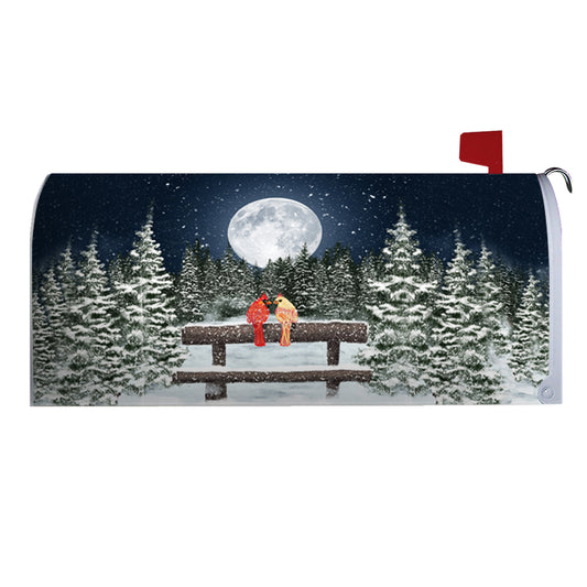 America Forever Winter Moon Mailbox Cover