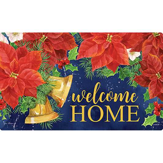 Carson Poinsettia Bells Doormat