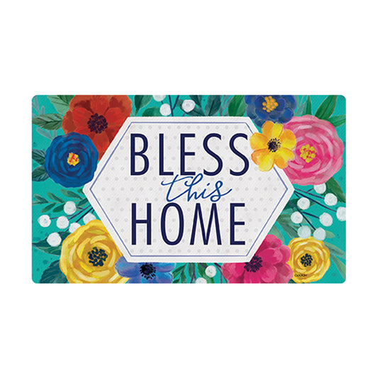 Carson Summer Floral Bless This Home Doormat