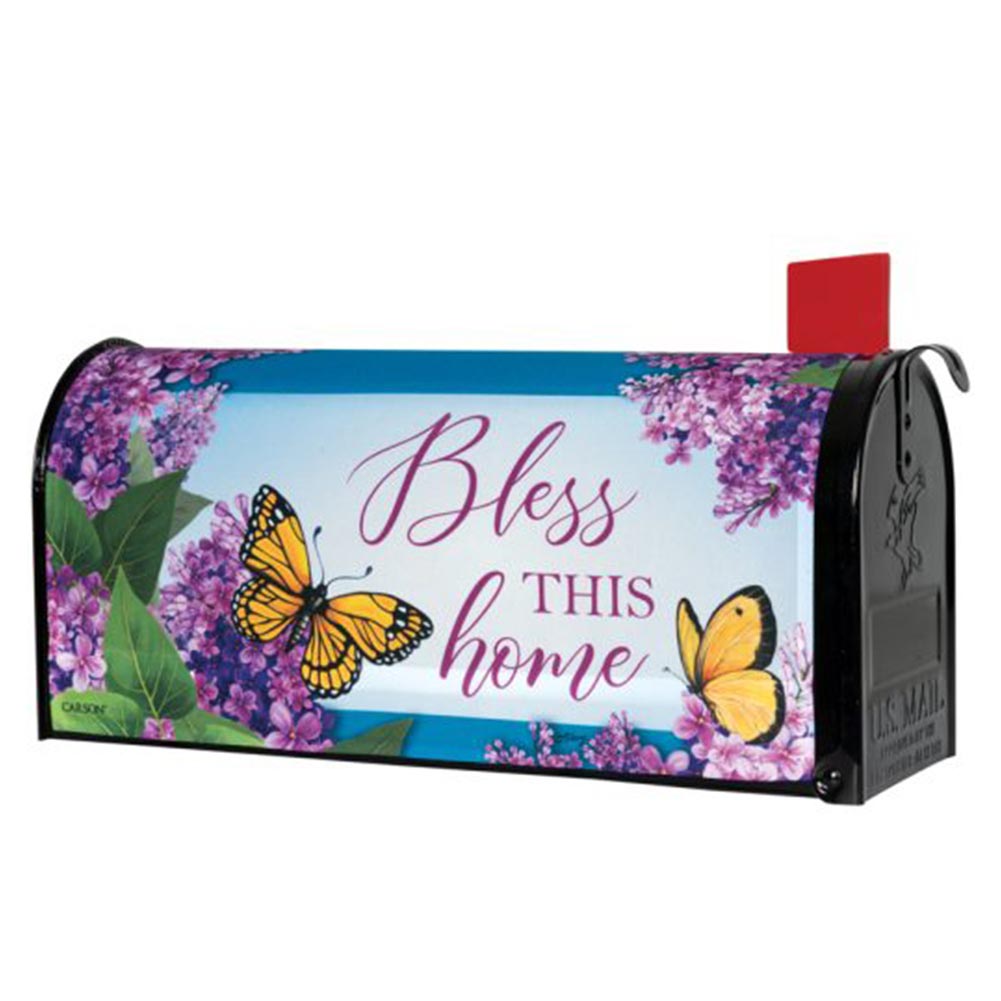 Carson Bless This Home Butterflies Mailbox Cover
