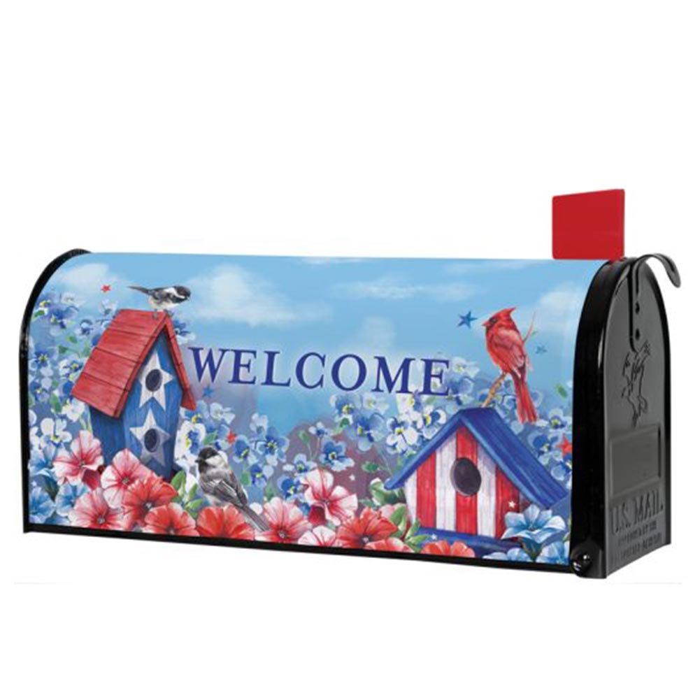 Carson Patriotic Birdhouses Mailbox Cover