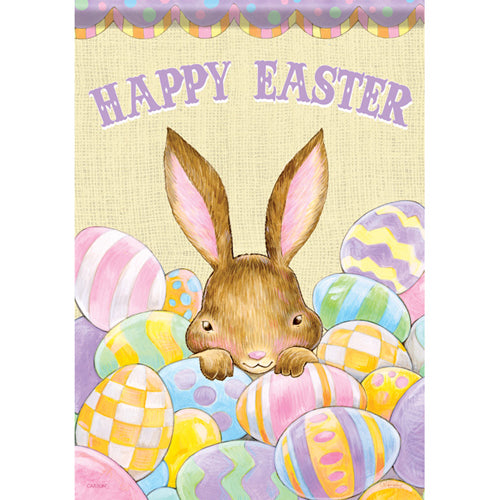 Carson Peeking Bunny Easter Garden Flag