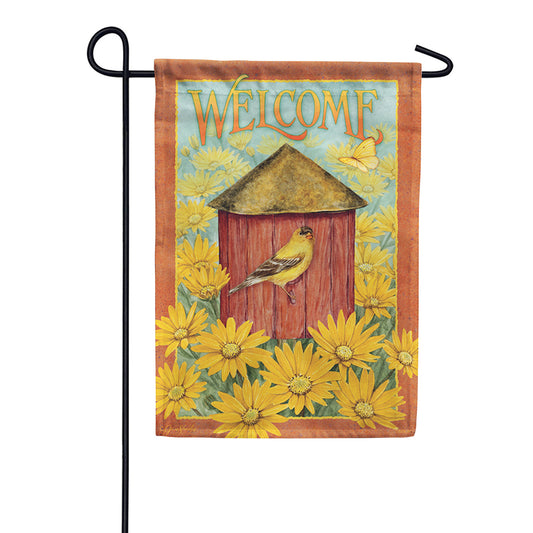 Carson Daisy Birdhouse Garden Flag