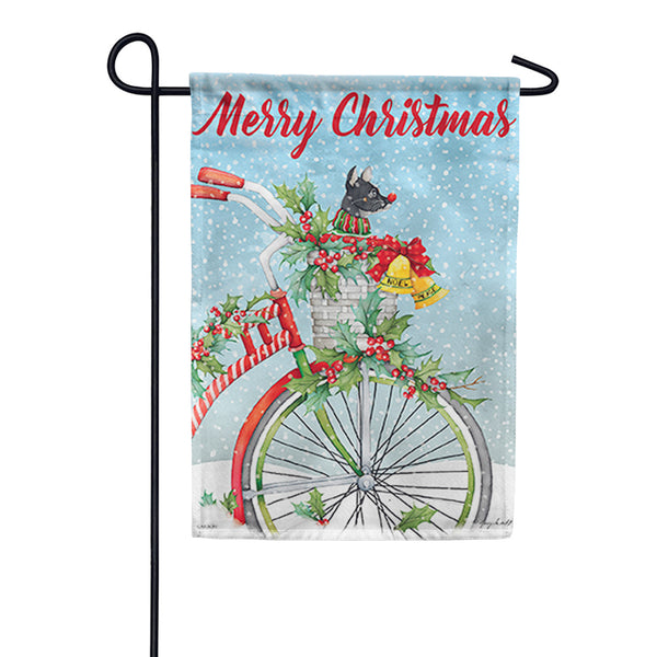 Carson Christmas Bike Pup Garden Flag