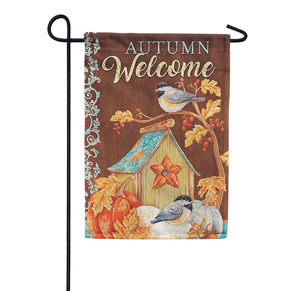Carson Chickadee Birdhouse Glitter Trends Garden Flag