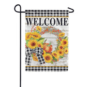 Carson Sunflower Wreath Garden Flag