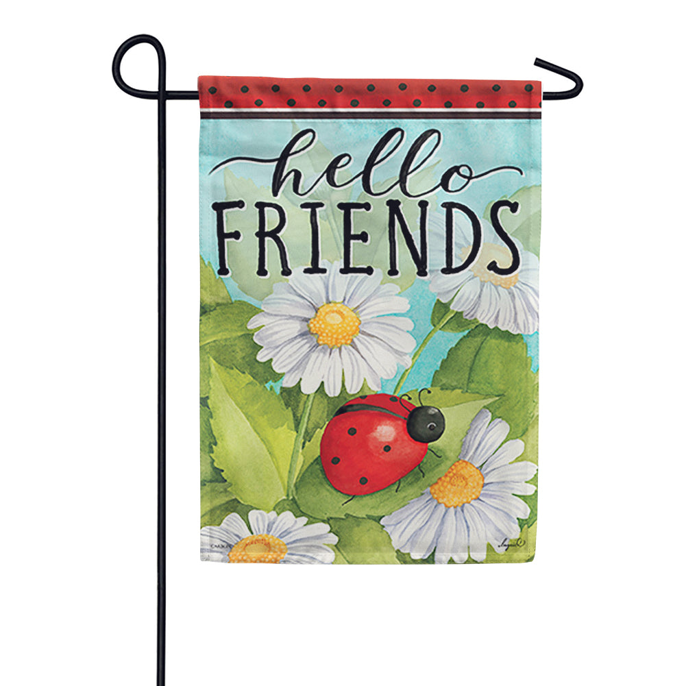 Carson Ladybug & Daisies Glitter Garden Flag