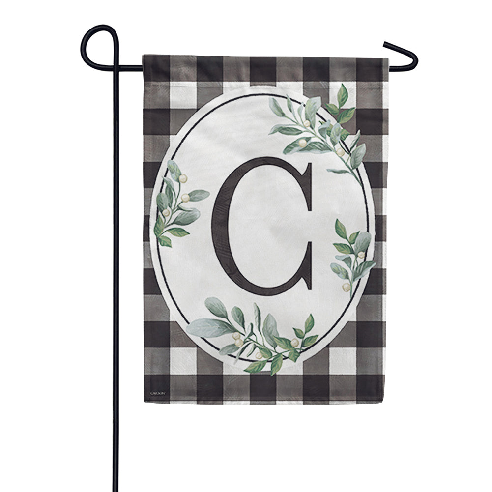 Carson Monogram Garden Flag - Buffalo Check