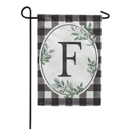 Carson Monogram Garden Flag - Buffalo Check
