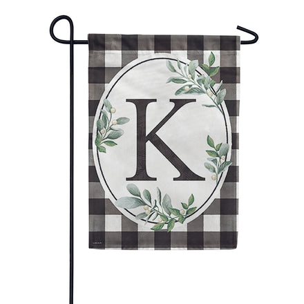 Carson Monogram Garden Flag - Buffalo Check