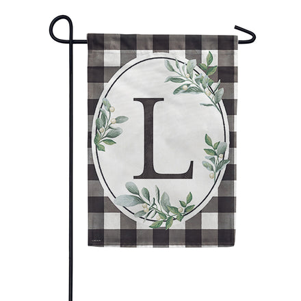 Carson Monogram Garden Flag - Buffalo Check