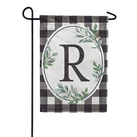 Carson Monogram Garden Flag - Buffalo Check