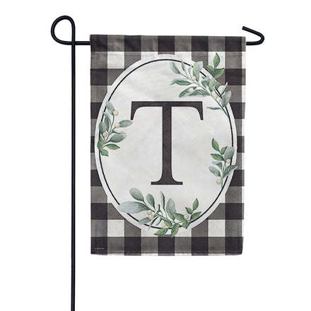 Carson Monogram Garden Flag - Buffalo Check
