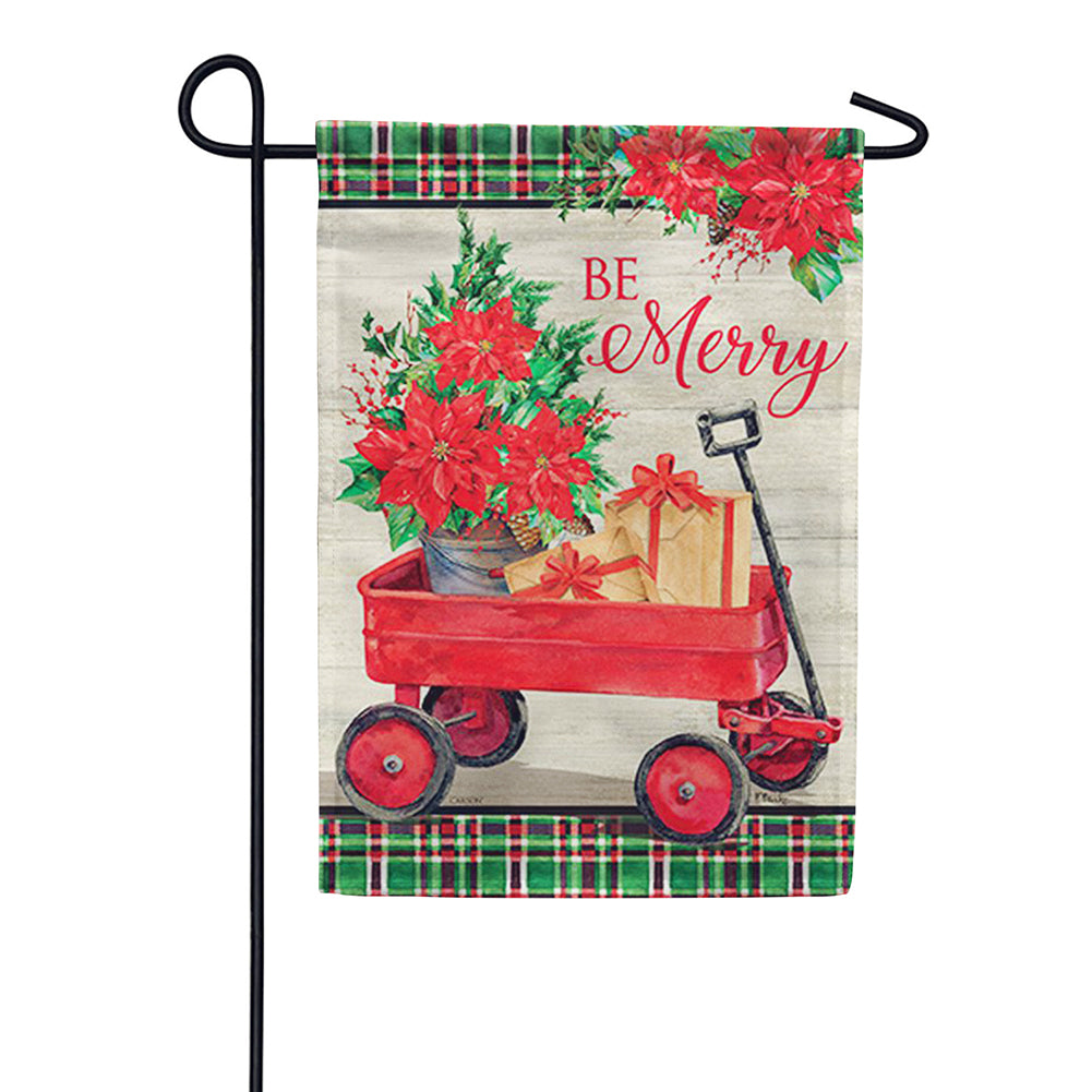 Carson Christmas Wagon Garden Flag