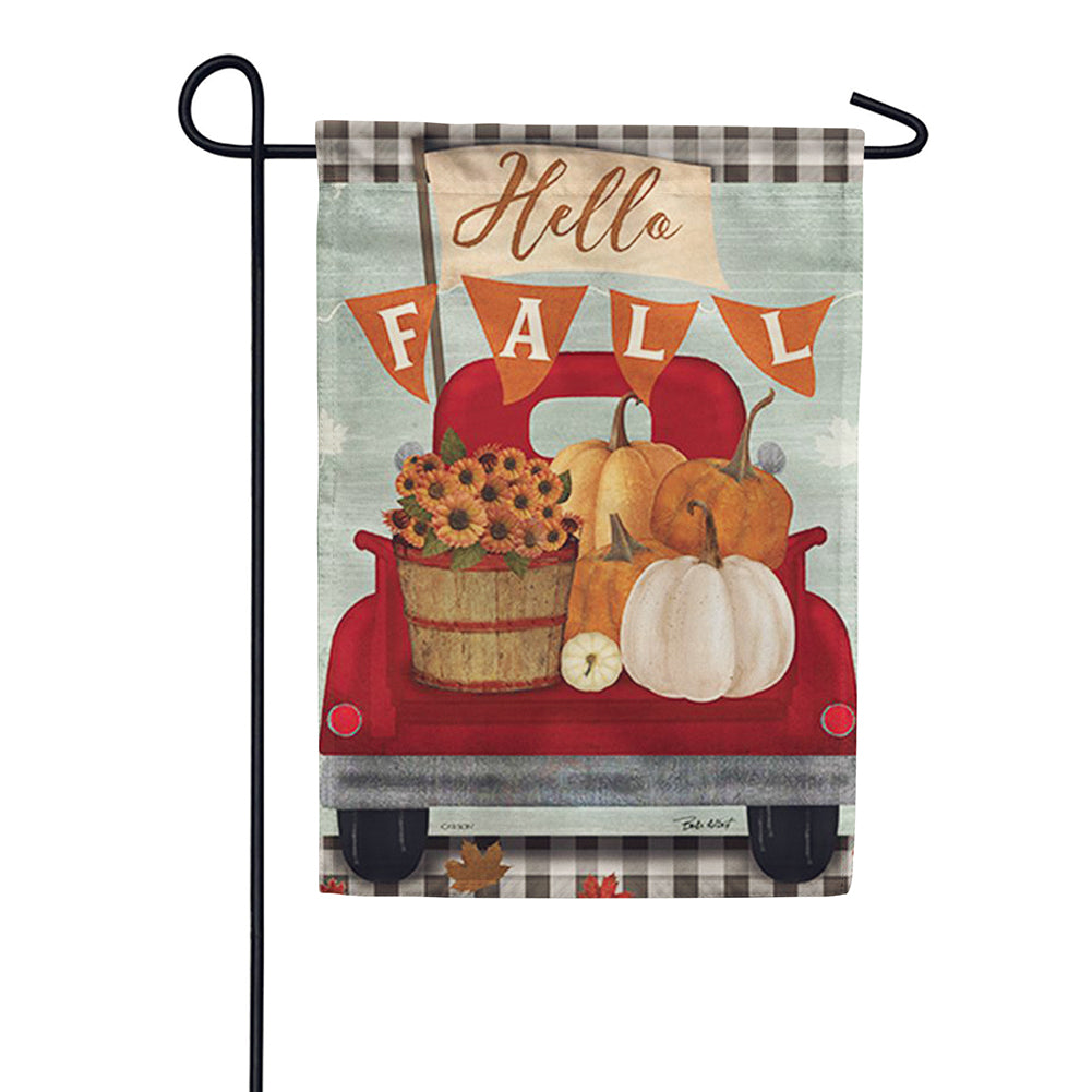 Carson Glittertrends Garden Flag - Hello Fall