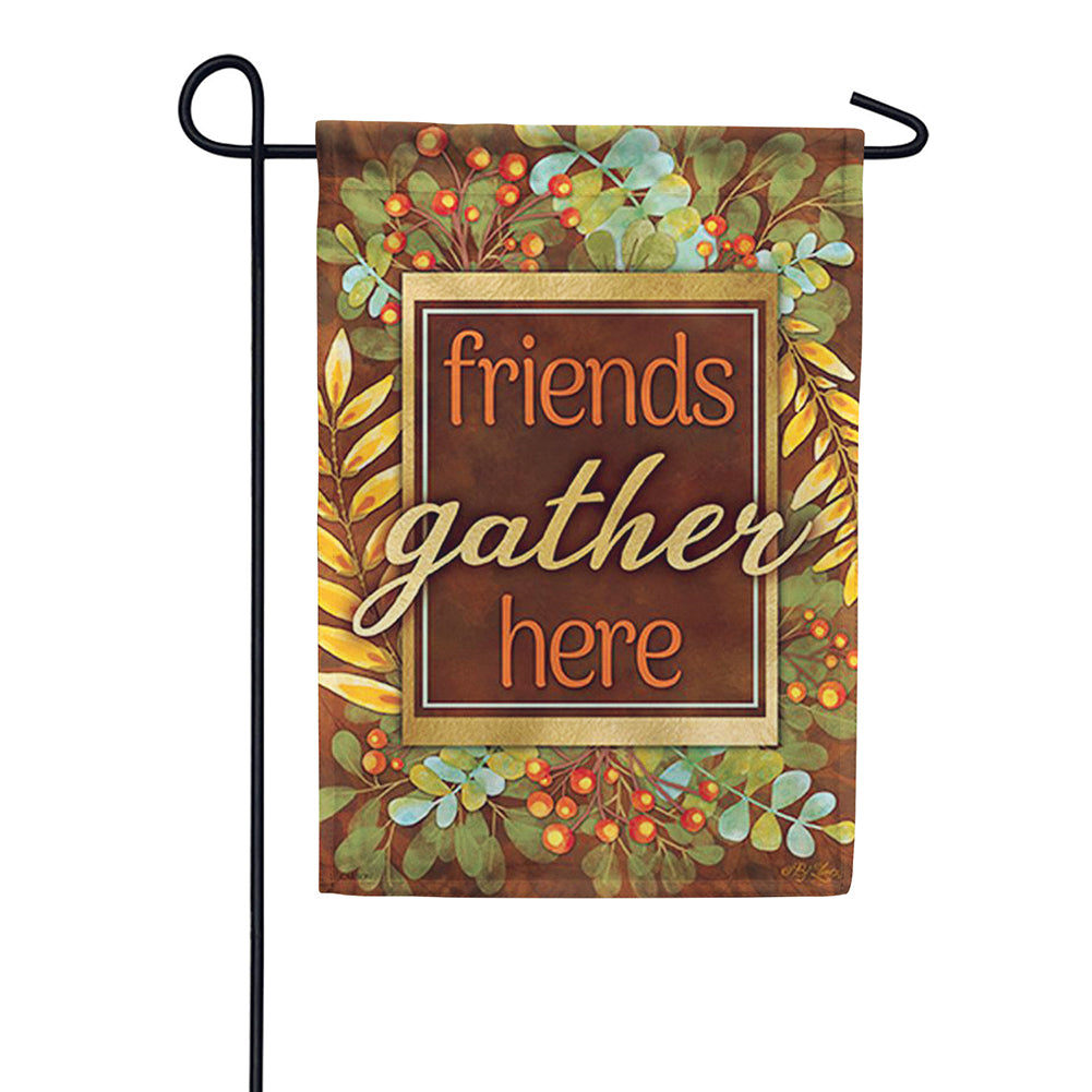 Carson Glittertrends Leaves & Berries Garden Flag