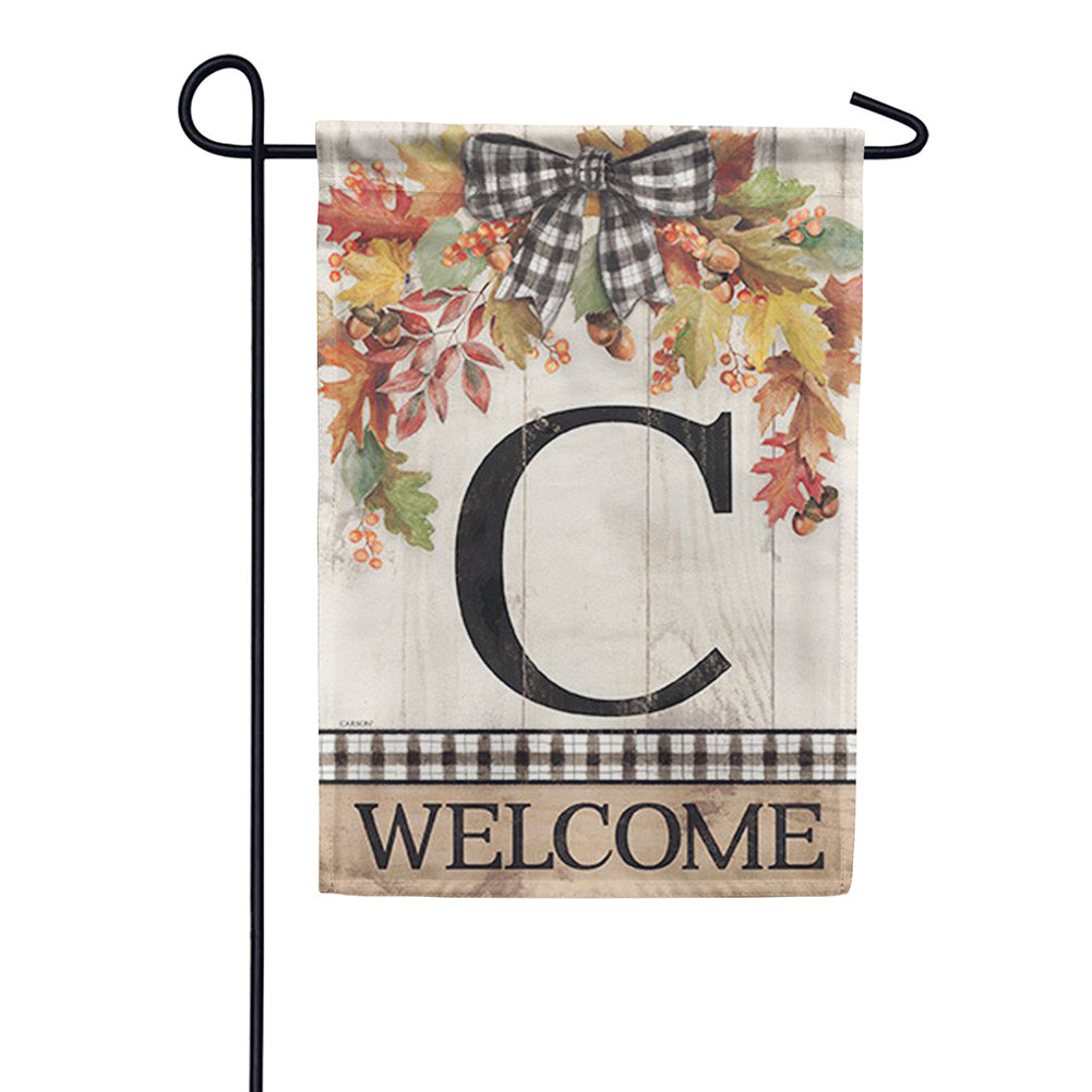 Carson Monogram Garden Flag - Autumn Spray