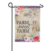 Carson Windmill Floral Foil Accent Garden Flag